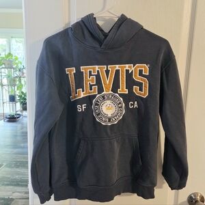 Levi's Dark Gray Hoodie with Yellow Accents